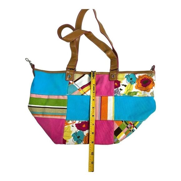 Rosetti Patchwork Tote Bag Floral & Geometric Prints Zipper Purse Shoulder - Picture 6 of 8